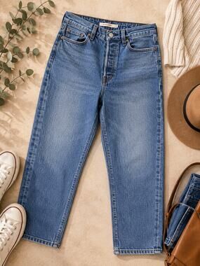 Levi's Premium Wedgie Straight Jeans Women's Size 31 High Rise Cotton Denim